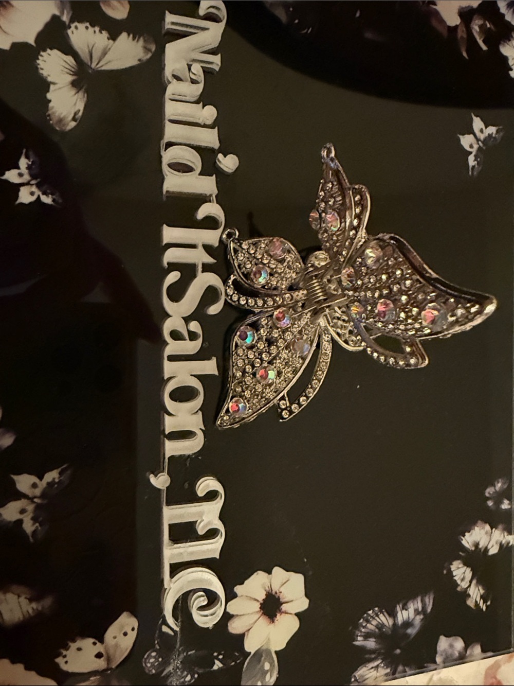 Rhinestone Butterfly Brooch - Sparkling Iridescent Crystal Accent